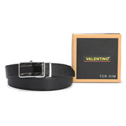 Valentino Men's Genuine Leather Auto Lock No-Hole Reversible Belt – Black and Brown with Ratchet Buckle (M-BT-MM-119-BLACK-BROWN)