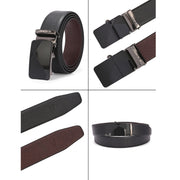 Valentino Men's Genuine Leather Auto Lock No-Hole Reversible Belt – Black and Brown with Ratchet Buckle (M-BT-MM-121-BLACK-BROWN)