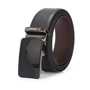 Valentino Men's Genuine Leather Auto Lock No-Hole Reversible Belt – Black and Brown with Ratchet Buckle (M-BT-MM-121-BLACK-BROWN)