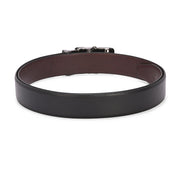 Valentino Men's Genuine Leather Auto Lock No-Hole Reversible Belt – Black and Brown with Ratchet Buckle (M-BT-MM-121-BLACK-BROWN)