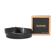 Valentino Men's Genuine Leather Auto Lock No-Hole Reversible Belt – Black and Brown with Ratchet Buckle (M-BT-MM-121-BLACK-BROWN)