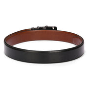Valentino Men’s Genuine Leather Reversible Belt – Black & Cognac | Micro-Adjustable Ratchet Buckle | Formal & Casual Wear (M-BT-MM-122-BLACK-COGNAC)
