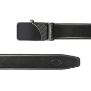 Valentino Men’s Genuine Leather Reversible Belt – Black & Cognac | Micro-Adjustable Ratchet Buckle | Formal & Casual Wear (M-BT-MM-122-BLACK-COGNAC)