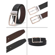 Valentino Men's Genuine Leather Reversible Belt – Black and Brown with Premium Buckle (M-BT-MM-124-BLACK-BROWN)