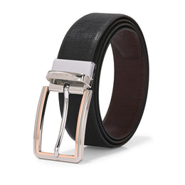 Valentino Men's Genuine Leather Reversible Belt – Black and Brown with Premium Buckle (M-BT-MM-124-BLACK-BROWN)
