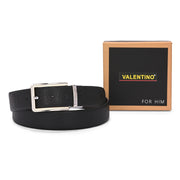 Valentino Men's Genuine Leather Reversible Belt – Black and Brown with Premium Buckle (M-BT-MM-124-BLACK-BROWN)