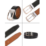 Valentino Men's Genuine Leather Reversible Belt – Black and Tan with Premium Pin Hole Buckle (M-BT-MM-126-BLACK-TAN)