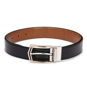 Valentino Men's Genuine Leather Reversible Belt – Black and Tan with Premium Pin Hole Buckle (M-BT-MM-126-BLACK-TAN)
