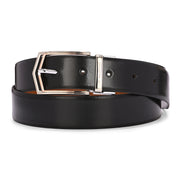 Valentino Men's Genuine Leather Reversible Belt – Black and Tan with Premium Pin Hole Buckle (M-BT-MM-126-BLACK-TAN)