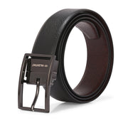 Valentino Men's Genuine Leather Reversible Belt – Black and Brown with Premium Buckle (M-BT-MM-127-BLACK-BROWN)
