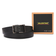 Valentino Men's Genuine Leather Reversible Belt – Black and Brown with Premium Buckle (M-BT-MM-127-BLACK-BROWN)