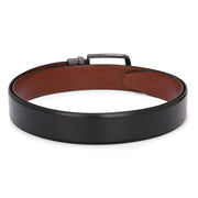 Valentino Men's Genuine Leather Reversible Belt – Black and Cognac with Premium Pin Hole Buckle (M-BT-MM-128-BLACK-COGNAC)