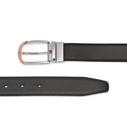 West Port Men’s Reversible Genuine Leather Belt with Metal Buckle (M-BT-MM-141-BLACK-BROWN)