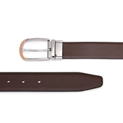 West Port Men’s Reversible Genuine Leather Belt with Metal Buckle (M-BT-MM-141-BLACK-BROWN)