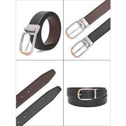 West Port Men’s Reversible Genuine Leather Belt with Metal Buckle (M-BT-MM-141-BLACK-BROWN)
