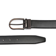 West Port Men’s Reversible Genuine Leather Belt with Metal Buckle (M-BT-MM-142-BLACK-COGNAC)