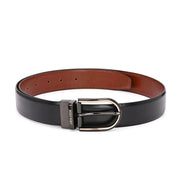 West Port Men’s Reversible Genuine Leather Belt with Metal Buckle (M-BT-MM-142-BLACK-COGNAC)