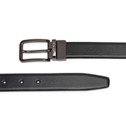 West Port Men’s Reversible Genuine Leather Belt with Metal Buckle (M-BT-MM-145-BLACK-COGNAC)