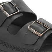 West Port Men Premium Leather Casual Sandals (M-MF-01-BLACK)