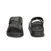 West Port Men Premium Leather Casual Sandals (M-MF-01-BLACK)