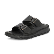 West Port Men Premium Leather Casual Sandals (M-MF-01-BLACK)