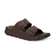West Port Men Premium Leather Casual Sandals (M-MF-01-BROWN)