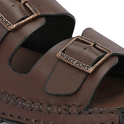 West Port Men Premium Leather Casual Sandals (M-MF-01-BROWN)