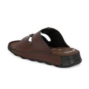 West Port Men Premium Leather Casual Sandals (M-MF-01-BROWN)