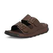 West Port Men Premium Leather Casual Sandals (M-MF-01-BROWN)