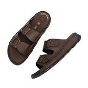 West Port Men Premium Leather Casual Sandals (M-MF-01-BROWN)