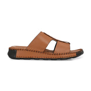 West Port Men Premium Leather Casual Sandals with Comfort Footbed (M-MF-10-TAN)
