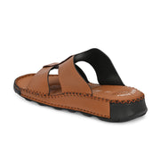 West Port Men Premium Leather Casual Sandals with Comfort Footbed (M-MF-10-TAN)