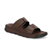 West Port Men Premium Leather Casual Sandals with Comfort Footbed (M-MF-15-BROWN)