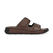 West Port Men Premium Leather Casual Sandals with Comfort Footbed (M-MF-15-BROWN)