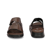 West Port Men Premium Leather Casual Sandals with Comfort Footbed (M-MF-15-BROWN)