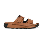 West Port Men Premium Leather Casual Sandals with Comfort Footbed (M-MF-15-TAN)
