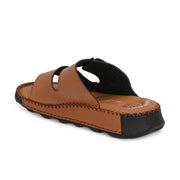 West Port Men Premium Leather Casual Sandals with Comfort Footbed (M-MF-15-TAN)