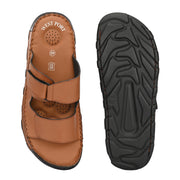 West Port Men Premium Leather Casual Sandals with Comfort Footbed (M-MF-15-TAN)
