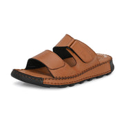 West Port Men Premium Leather Casual Sandals with Comfort Footbed (M-MF-15-TAN)
