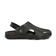 Men Pure Leather Light Weight Comfort Sandals (M-MT-01-BLACK)