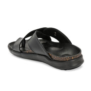 Men Faux Leather Cross-Strap Sandals (M-MT-02-BLACK)