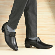 Men Premium Leather Cuban Heel Formal Shoes (M-MT-06-BLACK)