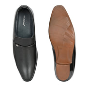 Men Premium Leather Cuban Heel Formal Shoes (M-MT-06-BLACK)