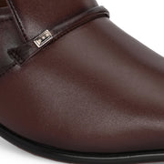 Men Premium Leather Cuban Heel Formal Shoes (M-MT-06-BROWN)