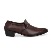 Men Premium Leather Cuban Heel Formal Shoes (M-MT-06-BROWN)