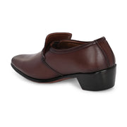 Men Premium Leather Cuban Heel Formal Shoes (M-MT-06-BROWN)