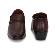 Men Premium Leather Cuban Heel Formal Shoes (M-MT-06-BROWN)