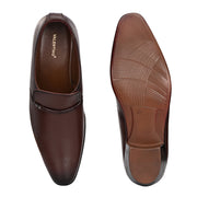 Men Premium Leather Cuban Heel Formal Shoes (M-MT-06-BROWN)