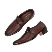 Men Premium Leather Cuban Heel Formal Shoes (M-MT-06-BROWN)