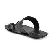 Men Non Leather Toe Ring Chappal (M-MT-07-BLACK)